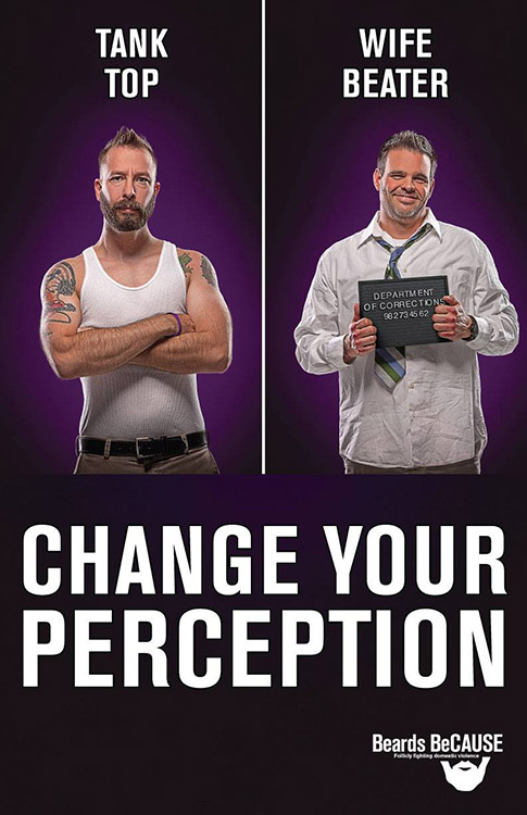 Charlotte photographer Sean Busher photographed this image for anti-domestic violence group Beards BeCAUSE.