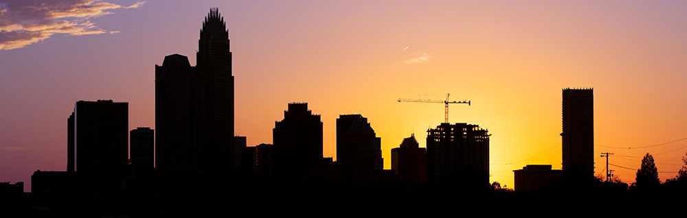 A silhouette of Charlotte's growing skyline.